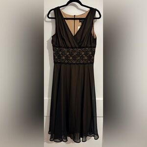 Connected Apparel Black Lace Midi Dress NWT
